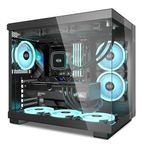 PCCOOLER C3T500 ARGB PC Case Mid Tower Desktop Computer Gaming Superior Case for ATX/M-ATX/ITX with 6 ARGB Case Fans,Column-Free Design,360MM Radiator&400MM GPU Support,Easy Installation (Black)