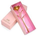 24k Gold Rose with Luxury Gift Box - 10-inch Golden Rose RosensForever Metal Single Roses and Valentine's Day Gifts Idea for Women, Loved Ones, Mom, Wife, Girlfriend, Grandma, Mother's Day