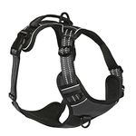 Pet a pet Dog Harness, No Pull & No Choke Harness for Dogs, Oxford Breathable & Reflective Fabric Vest, Soft Inner Sponge Padding, Adjustable Body Belts, Thicker Handle (Large, Black)