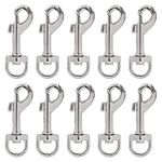 DXiongW 10 Pieces Swivel Eye Bolt Snap Hook Dog Lead Clips 2 Inch Swivel Eye Bolt Snap Hook Spring Loaded Clips Dog Lead Clasp Trigger Clips Clasp for Pet Buckle Carabiner Keyring Home Outdoor