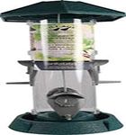 NORTH STATES INDUSTRIES 9311 061087 2-in-1 1.5 lb Cap Hinged-Port Bird Feeder, Green/Clear