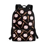 KUIFORTI Baseball Theme Backpack for Boys Kids School Bags Cute Baseball Print Book Bags Large Rucksack Teens Children Back to School Bookbags Football Backpack