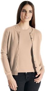 Cashmere Boutique 100% Pure Cashmere Cardigan Twin Sets for Women - Round Neck, Long Sleeve, Button Down, Soft & Warm Sweater