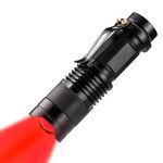 WAYLLSHINE High Power Red LED Flashlight, Single Mode Powerful Light Torch for Astronomy, Aviation, Night Observation - Black