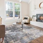 Hatppto Abstract Area Rug 8x10, Washable Large Rugs for Living Room, Ultra Soft Non-Slip Bedroom Rug Print Distressed Non-Shedding Carpet Rug for Dining Room Dorm Office Grey/Aqua/Dark Pewter 8 x 10