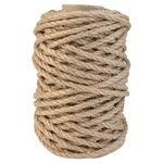 Topbuti 5Mm Natural Jute Twine 100 Feet Braided Jute Rope, Crafting Twine String Thick Twine For Diy Artwork, Christmas Twine, Gift Wrapping, Gardening Applications - Brown