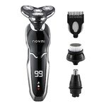 Noymi Electric Shaver for Men, Nose Trimmer for Men, Shaving Machine 4 in 1, Shaver Cordless Razor, Grooming Kit with Hair Clippers, Rechargeable USB Charging, Multifunctional (Shaver+Trimmer+Nose)