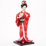 THY COLLECTIBLES Japanese Geisha Oriental Doll, 9 x 4 x4, Red