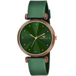 CRESTELLO Green Silicone Strap Analog Wrist Watch for Women (Green Dial) | CR-CK137-GRN