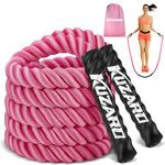 Weighted Jump Rope for Fitness, 1.5lb Heavy Skipping Rope for Women Men, Adult Exercise Battle Ropes for Home Gym, Improve Strength and Building Muscle, Total Body Workout Equipment