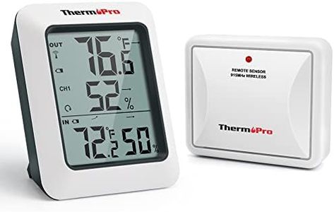 ThermoPro TP60B Digital Hygrometer Indoor Outdoor Thermometer Wireless Temperature and Humidity Gauge Monitor Room Thermometer with 500ft/150m Range Humidity Meter