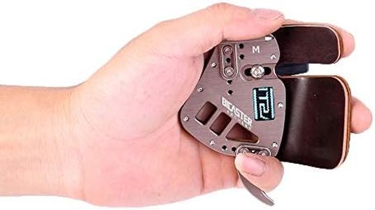 BICASTER Archery Finger Tab - Left Handed Genuine Leather + Aluminum Plate Adjustable for Recurve Bow (Medium, Silver)