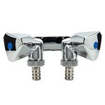 Tecuro 22273 Double Device Valve with 2 Outlets Polished Brass Chrome-Plated