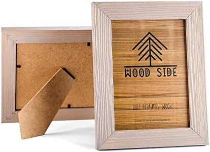 Lot de 2 cadres photo en bois rustique 12,7 x 17,8 cm - 100 % naturel et verre véritable - Pour mur et dessus de table - Marron et gris