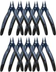 170 Wire Cutters, 10 Pack, Flush Cut Pliers 5 Inch, BOOSDEN Micro Wire Wutters Diagonal Cutting Pliers, Flush Cutter for Jewelry Making, Wire Snips Nippers for Artificial Flowers, Crafts, Zip Ties