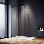 ELEGANT 1000mm Walk in Shower Screen and 1500x700mm Slate Effect Shower Tray 8mm Easy Clean Glass Wet Room Screen Panel Shower Enclosure 1900mm Height