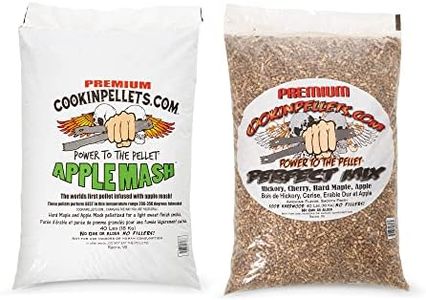 CookinPellets 40 Lb Perfect Mix Hickory, Cherry, Hard Maple, Apple Wood Pellets Bundle with Apple Mash Smoker Wood Pellets, 40 Pound Bag