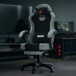 Drogo Aura Ergonomic Gaming Chair With Premium PU Leather Fabric, Linkage Armrest, Adjustable Neck & Lumbar Pillow | Computer Chair For Study | Office Chairs For Work From Home With Recline(LightGrey)
