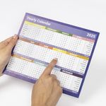 2025 Year to View Stand Up Desktop Planner Calendar for Home Office and School Use 25cm x 20cm (Purple)