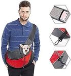 Pet Carrier Sling Breathable Mesh Hand Free Shoulder Tote Bag for Dog Puppy Doggy Small Animals Below 10lb Adjustable Padded Shoulder Strap with Front Pocket Dog Carry Outdoor Walking Carrying Travel