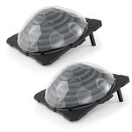 DORTALA Solar Pool Heater, Set of 2 Dome Swimming Pool Water Heater for Above Ground & Inground Pool with Black Heating Coil, Foldable Legs, Rotatable Hose Connector, Transparent Cover