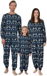 Weixinbuy Christmas Pajamas for Family Plaid Deer Christmas Pjs Sleepwear Matching Christmas Pjs for Family Couple Adult Kids Blue & Beige Baby 6-12 Months