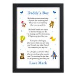 Beecreative PERSONALISED Christmas, Birthday, Fathers Day, Xmas Gifts from Son - Little Boy Poem for Daddy, Dad, Grandad Presents - PERSONALISED with ANY NAME and RECIPIENT