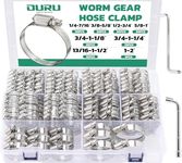 OURU Hose Clamp-175PCS Stainless Steel Hose Clamps Assortment Adjustable 1/4"-2"(6-51mm) Worm Gear Hose Clamp,Heavy Duty Small Hose Clamps for Automotive,Pipe,Radiator Plumbing,Fuel Line