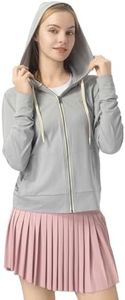 Leapstride Women's Stretch Athletic Hoodie with Full Zip & Kangaroo Pockets - Lightweight Workout Jacket Comfort for Active & Relaxed Days