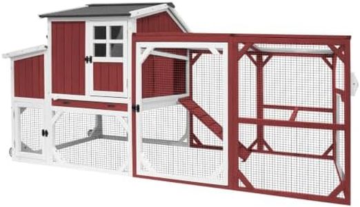 Large 95.3" Outdoor Chicken Coop with Run and Wheels for 3-6 Chickens