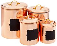 Old Dutch 4 Piece Decor "Chalkboard" Canister Set, 4 Quart, Copper