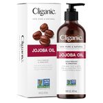 Cliganic Jojoba Oil Non-GMO, Bulk 16oz | 100% Pure, Natural Cold Pressed Unrefined Hexane Free Oil for Hair & Face