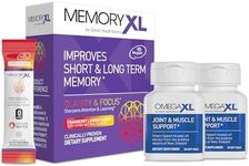 OmegaXL Joint Support Supplement for Relief - Natural Muscle Support, Green Lipped Mussel Oil, 60 Ct (2 Pack). MemoryXL, Magnesium L-Threonate Brain Supplement - Memory & Focus Cranberry Lemon 30 Pack