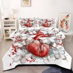 CCoutueChen Butterfly Comforter Queen Size Moth Bedding Set Hearts Bedding Boho Aesthetic Comforters Soft Down Alternative Comforter Set for Teen Boys Girls