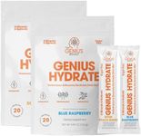 Genius Hydration Duo Bundle - Blue Raspberry & Sour Peach Rings Hydrate Stick Pack Powder Drink Mix - Natural Electrolyte Boosters for Ultimate Hydration