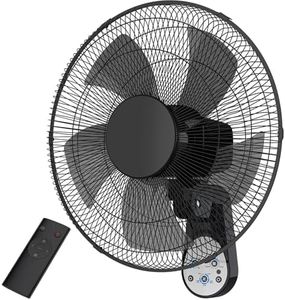 Mirdred Wall Mount Fan, 16 Inch 5 Blades 5 Speeds Wall Fan with Remote Control, 90 Degree 8 Hour Timer Oscillating Fans for Bedroom Home Kitchen, Gym, Garage