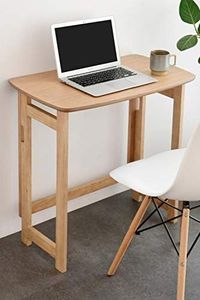 Yamazen SPD-7041H (KW) Folding Desk, Compact Storage, Natural Wood, Width 27.6 x Depth 16.1 x Height 27.6 inches (70 x 41 x 70 cm), Easy Folding, PC Desk, Finished Product, Kiwi, Telework