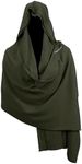 HOMELEX Medieval Black Padme Cape Shawl Post Apocalyptic Cloak Black Hooded Cowl