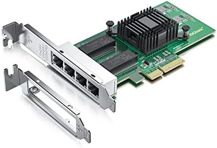 1000Mbps Gigabit Ethernet Converged Network Adapter (NIC) | with Intel 350 Chip | Ethernet PCI Express NIC Network Card | Quad Copper RJ45 Ports | PCI Express 2.1 X4 | Compare to Intel I350-T4