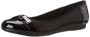 Anne Klein Sport Women's Able Fabric Ballet Flat, Black, 8.5