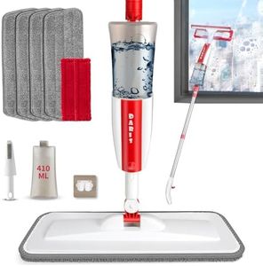 2 in 1 Spray Mop and Window Cleaning Tool Dust Wet Mop for Floor and Window Cleaning with 14oz Bottle 4 and 2 Reusable Microfiber Pads for Hardwood Laminate Wood Ceramic