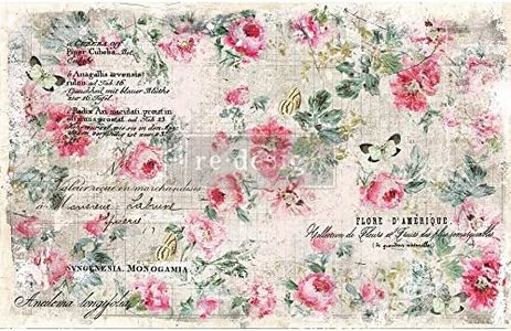 Redesign with Redesign Decoupage Decor Tissue Paper Floral Wallpaper,1 Sheet (19"x30") Redesign Tissue Decoupage Paper 655350647728