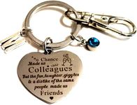 Personalised Coworkers 'Chance Made Us Colleagues' Keychain Bestie, Birthday Gift, Friend, BBF, Leaving or Going Away Present for Men, Women, Retirement Keyring with Initial & Birthstone