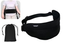 NIHSPRUHAY Strap-It Adjustable Wheelchair Seat Belt (Extra Wide Cushion - 6 Inch x 17.75 Inch) Comfortable Cushion Straps Elderly Patients Safety Harness Braces Supports (Black)