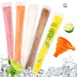 120 Disposable Ice Popsicle Mold Bags BPA Free Freezer Tubes with Zip Seals for Healthy Snacks,Yogurt Sticks,Juice & Fruit Smoothies,Ice Candy Pops Comes with A Funnel (11"x2")