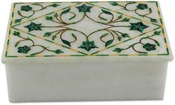 NOVICA JB0037 Mughal Ivy' Marble Inlay Jewelry Box