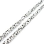 BCughia Necklace, Mens Geometric Necklace Silver Byzantine Stainless Steel Hip Hop Fashion Design Anniversary 710x6mm Necklace for Men