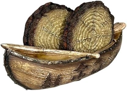 Unique Canoe Coaster Set – Four Full Size Drink Coasters and Holder – Boating Mountain Fishing Lake Cabin Outdoor Trout Stream Rustic Decor