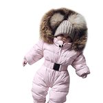 liaddkv Outerwear Jacket Hooded Warm Baby Infant Romper Snowsuit Jumpsuit Coat Girls Girls Coat&jacket Snow Suits for Girls Size 12 Years (Pink, 3-6 Months)