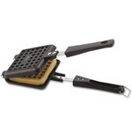 Magnus Optima Aluminium Waffle Maker with Non-Stick Coating, Quick Uniform Heating, Easy Waffle Release, Comfortable Cool-Touch Bakelite Handle, for Gas Stoves - Black